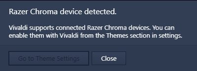 Razer Chroma Device Detected Dialog